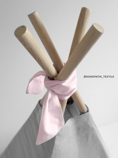 Tipi pour enfants en coton uni rose gris, tente tipi pour jouer, tipi enfant, tipi pour enfants, maisonnette