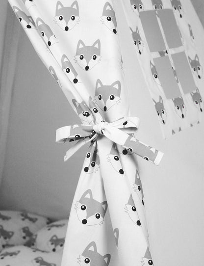Teepee for kids from cotton gray fox, teepee tent for playing, tipi enfant, childrens teepee, playhouse