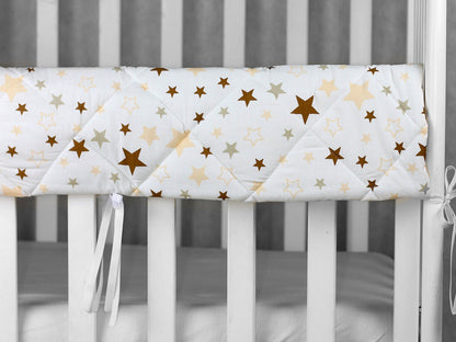 Housses de rail en coton pour berceau beige starfall, protège-dents en coton, rail de dentition pour berceau, protecteur de rail de dentition, protège-rail large